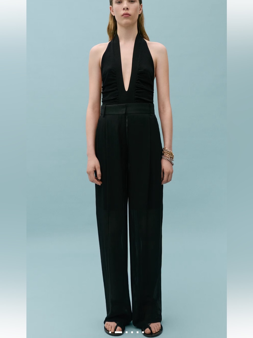 Mango x Victoria Beckham Semi Transparent Straight Pants